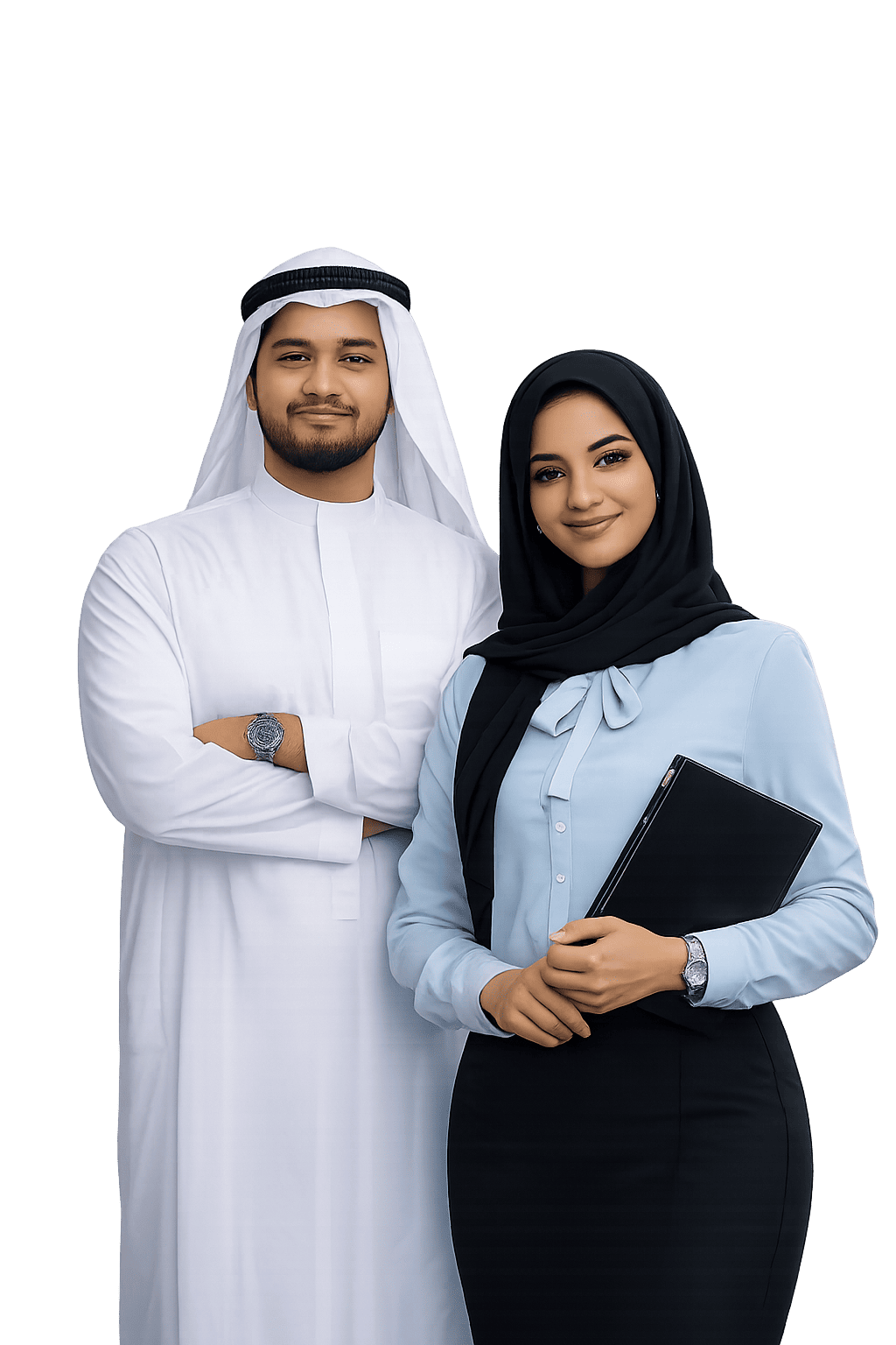 Arabic business professionals representing HTS Solutions outsourcing services in Abu Dhabi, Dubai, and across the UAE